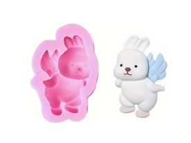 Molde silicona conejo con alas 